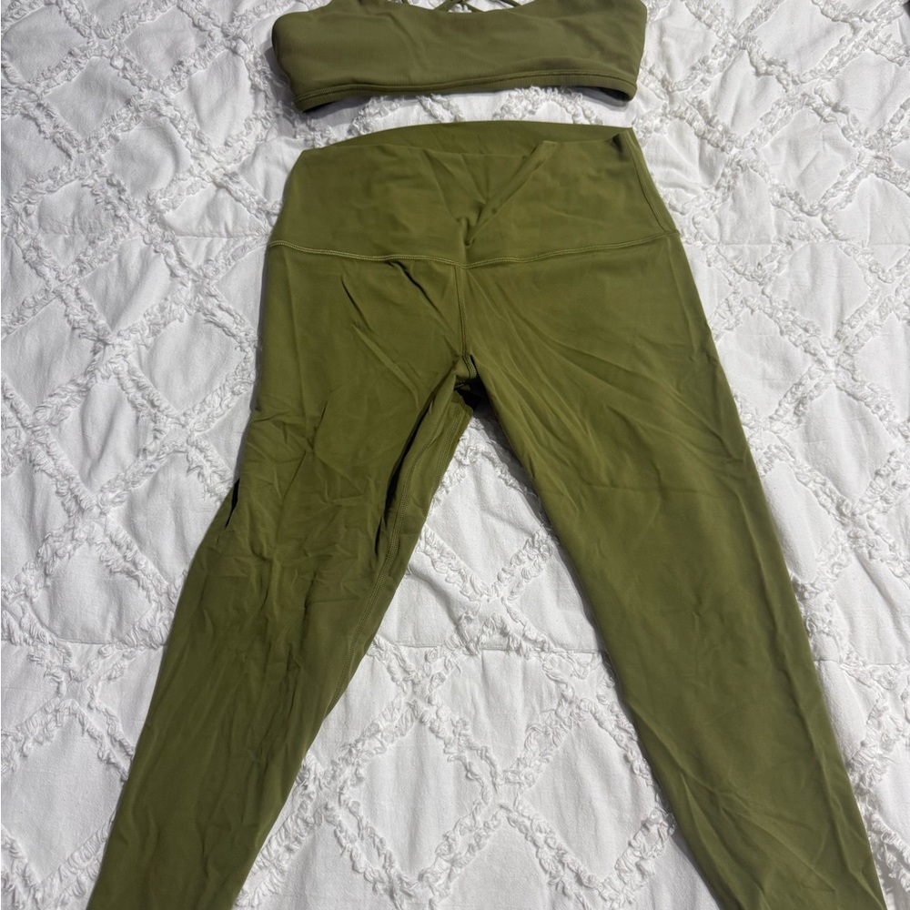 lululemon athletica Olive align Leggings bra set